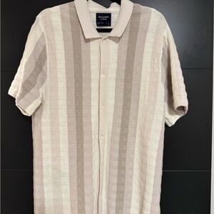 Abercrombie Striped Button-Through Sweater Polo